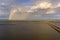 A rainbow over Mobile Bay, Alabama after a summer storm