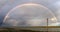 Rainbow over the North Sea island Wangerooge seen from Harlesiel.