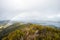 Rainbow over Otago peninsula landscape,