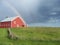 Rainbow over a red barn.. the best things in life are free