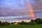 Rainbow over rural Village