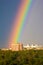 Rainbow over town