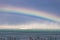 Rainbow over the turquoise waters of the Dead Sea