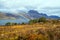 A Rainbow over the wild and beautiful landscape of Loch Maree near Kinlochleven in the Highlands of Scotland