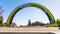 Rainbow painted Arch of Friendship of People