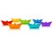 Rainbow paper boats for Your design