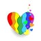 Rainbow paper cut heart colors LGBT or GLBT pride