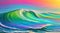 Rainbow Pastel Waves of Color