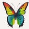 Rainbow pattern butterfly isolated white background it's designer choice