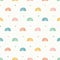 Rainbow pattern design, cute vector seamless repeat background of colourful rainbows and stars. Ideal for child and baby