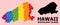 Rainbow Pattern Map of Kahoolawe Island for LGBT