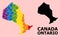 Rainbow Pattern Map of Ontario Province for LGBT