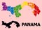 Rainbow Pattern Map of Panama for LGBT