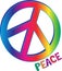 Rainbow Peace Sign and Text