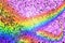 Rainbow on a pink background from mosaic