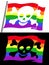 Rainbow pirate flag with skull jolly roger