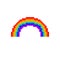 Rainbow pixel art icon, pixel illustration