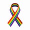 Rainbow pride flag stripe ribbon on white background. Vector illustration.