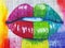 Rainbow pride lips painted for healing and harmony.