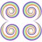 Rainbow psychedelic swirl pattern. Vector decorative element.