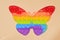 Rainbow Push Pop It Bubble Sensory Fidget Toy in form of Butterfly, Sensory Silicone Toys for Autism, Fidget Popper, Anti Anxiety