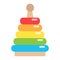 Rainbow pyramid toy flat icon, kid and play