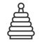 Rainbow pyramid toy line icon, kid and play