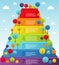 Rainbow pyramid with trees