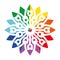 Rainbow Ray Flower Astrantia Flat Vector Icon for Printing Anticlockwise E