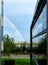 Rainbow with refection in office window