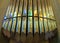 Rainbow reflection on organ pipes