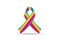 Rainbow ribbon pride symbol icon vector