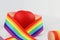 Rainbow ribbons symbolize gay and LGBT pride