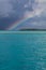 Rainbow and Rock Islands in Palau`s Beautiful Lagoon