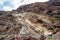 Rainbow Rocks on Gran Canaria, Spain, Los Azulejos de Veneguera. Stunning view on colourful rocks with blue and red