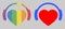 Rainbow Romantic heart DJ Collage Icon of Round Dots
