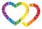 Rainbow Romantic hearts Collage Icon of Spheres