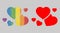 Rainbow Romantic hearts Composition Icon of Spheres