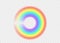 Rainbow round with limpid section edge on transparent background