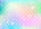 Rainbow scales background with kawaii mermaid princess pattern.