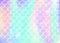 Rainbow scales background with kawaii mermaid princess pattern.