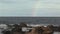 Rainbow from the sea Aruba island in the caribbean