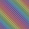 Rainbow Seamless Pattern of Colorful Circles on Grey Backdrop.