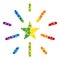 Rainbow Shine star Composition Icon of Round Dots