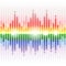 Rainbow shining digital equalizer on white