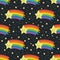 Rainbow shooting star seamless pattern