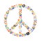 Rainbow sign of peace illustration, lgbtq community signs