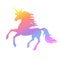 Rainbow silhouette of a unicorn for creating design and decor