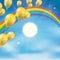 Rainbow Sky Clouds Sun Golden Balloons