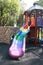 Rainbow slide on the playground